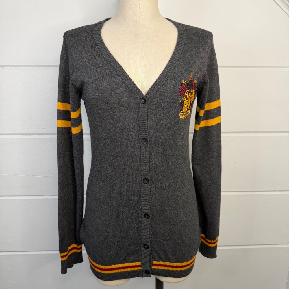 Harry Potter Womens Small Gryffindor House Open Front Cardigan Knit Sweater‎